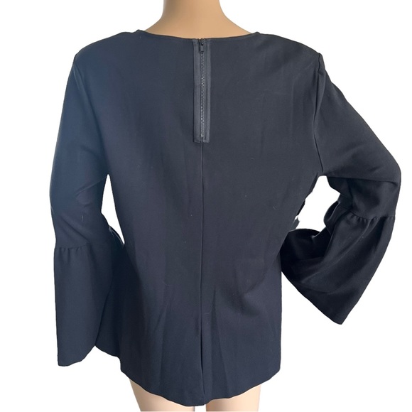 CAbi Blouse Top Black Bell Sleeve It's A Party Stretches - Picture 3 of 6